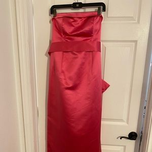 Custom made Pink Satin Floor Length gown.